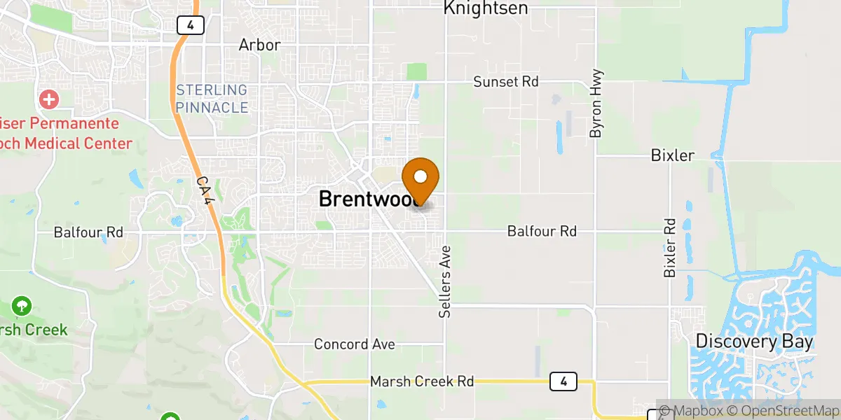 neighborhood map in Brentwood, CA